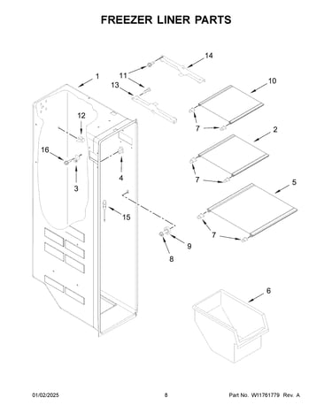 Freezer liner parts