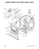 Lower cabinet and front panel parts