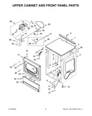 Upper cabinet and front panel parts