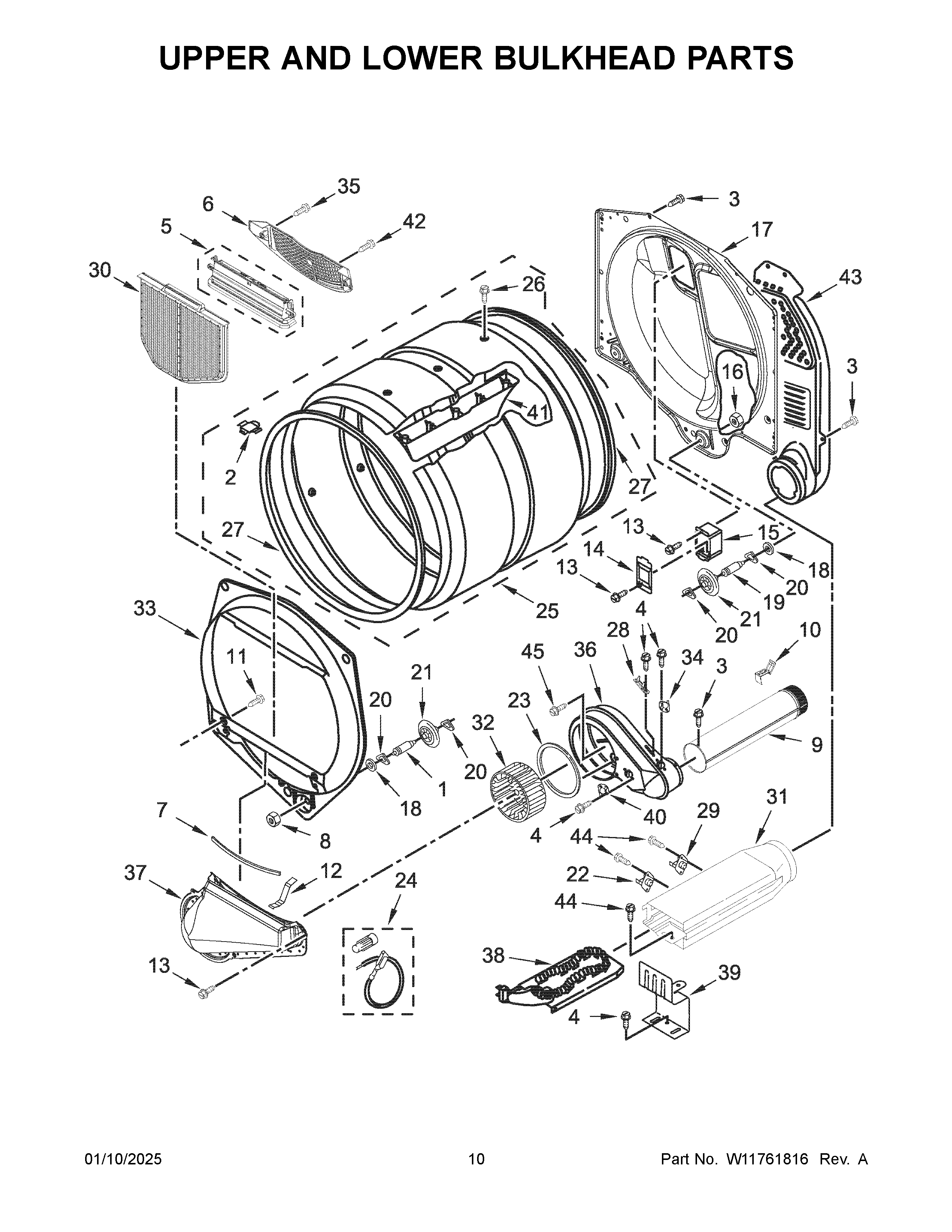 Upper and lower bulkhead parts