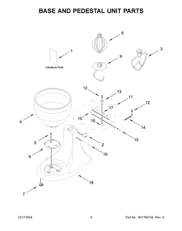 Base and pedestal unit parts