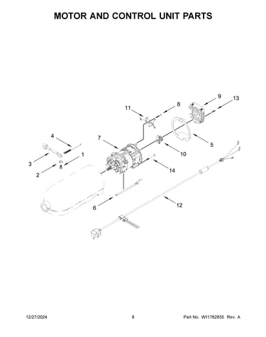 Motor and control unit parts