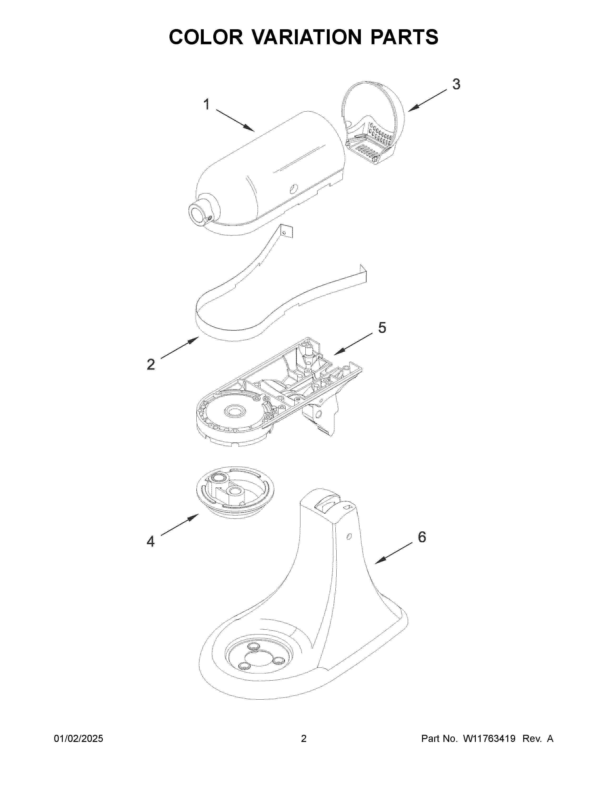 Color variation parts