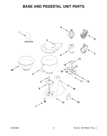 Base and pedestal unit parts