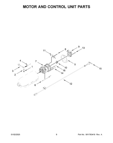 Motor and control unit parts