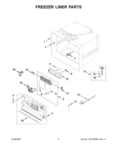 Freezer liner parts