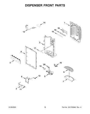 Dispenser front parts
