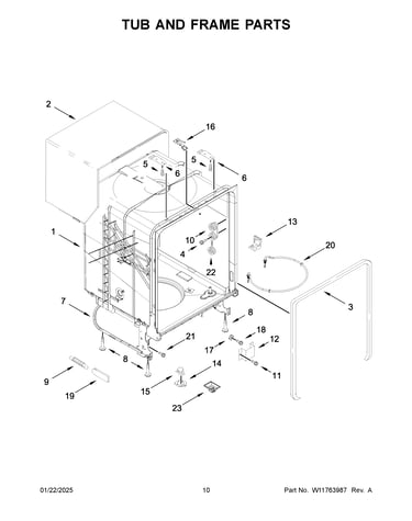 Tub and frame parts