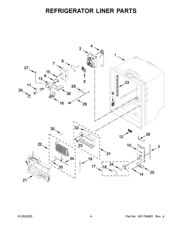 Refrigerator liner parts