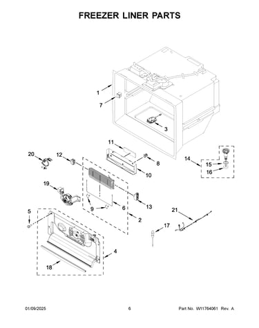 Freezer liner parts
