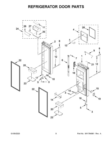 Refrigerator door parts