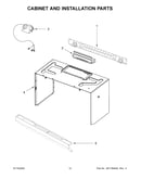 Cabinet and installation parts