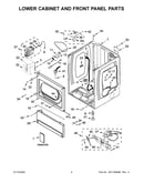 Lower cabinet and front panel parts