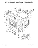 Upper cabinet and front panel parts