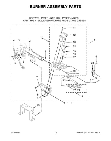 Burner assembly parts