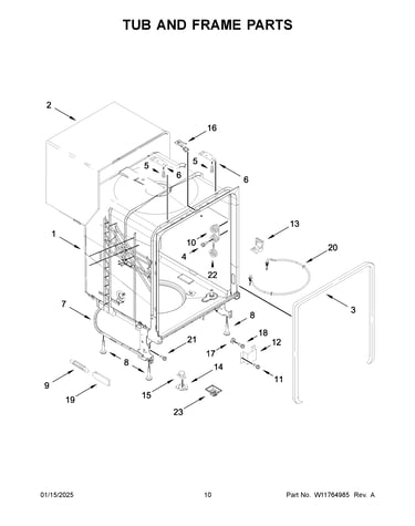 Tub and frame parts