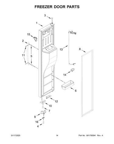 Freezer door parts