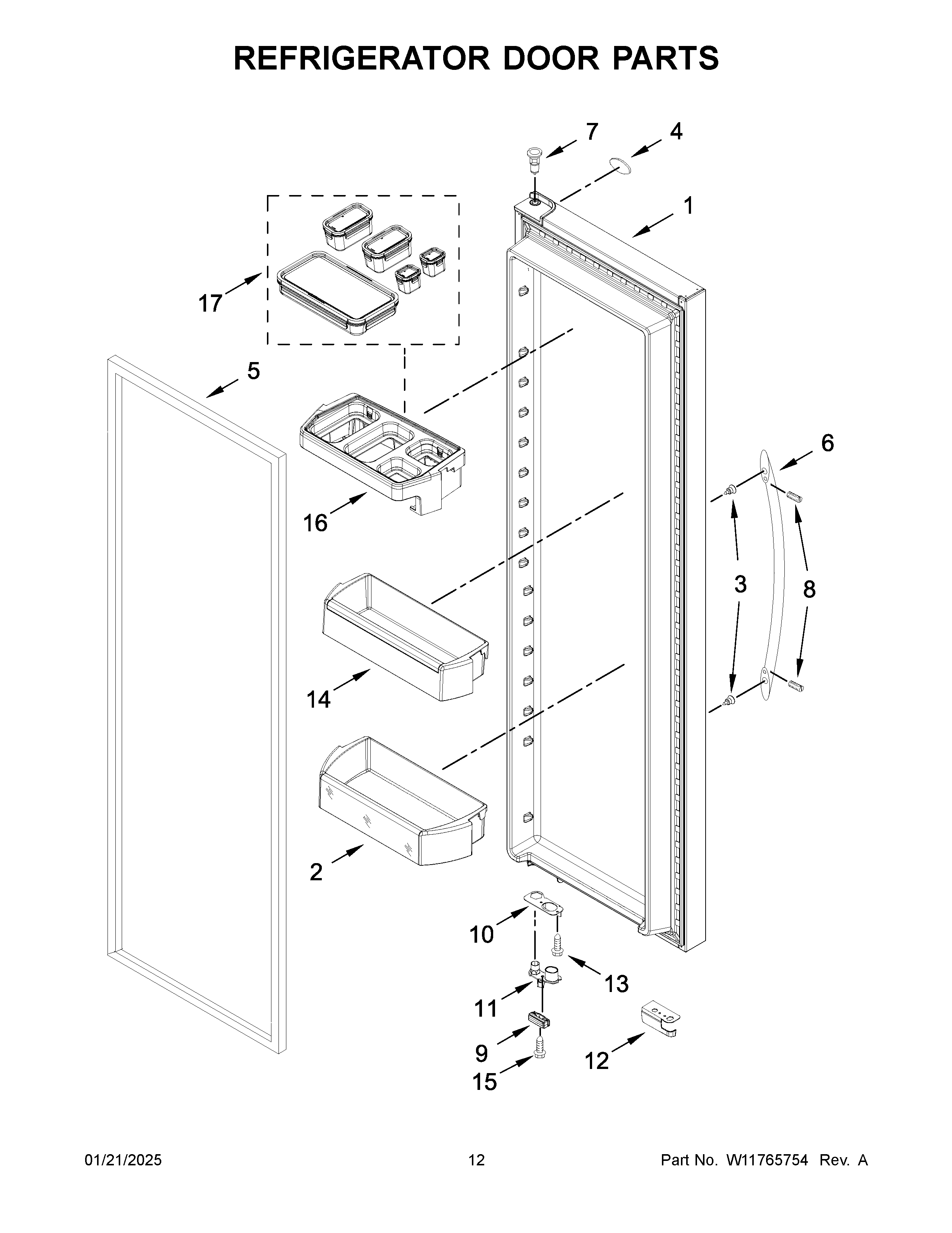 Refrigerator door parts