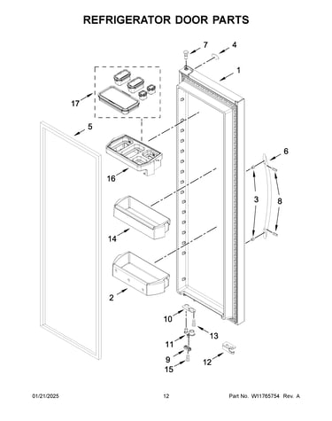 Refrigerator door parts