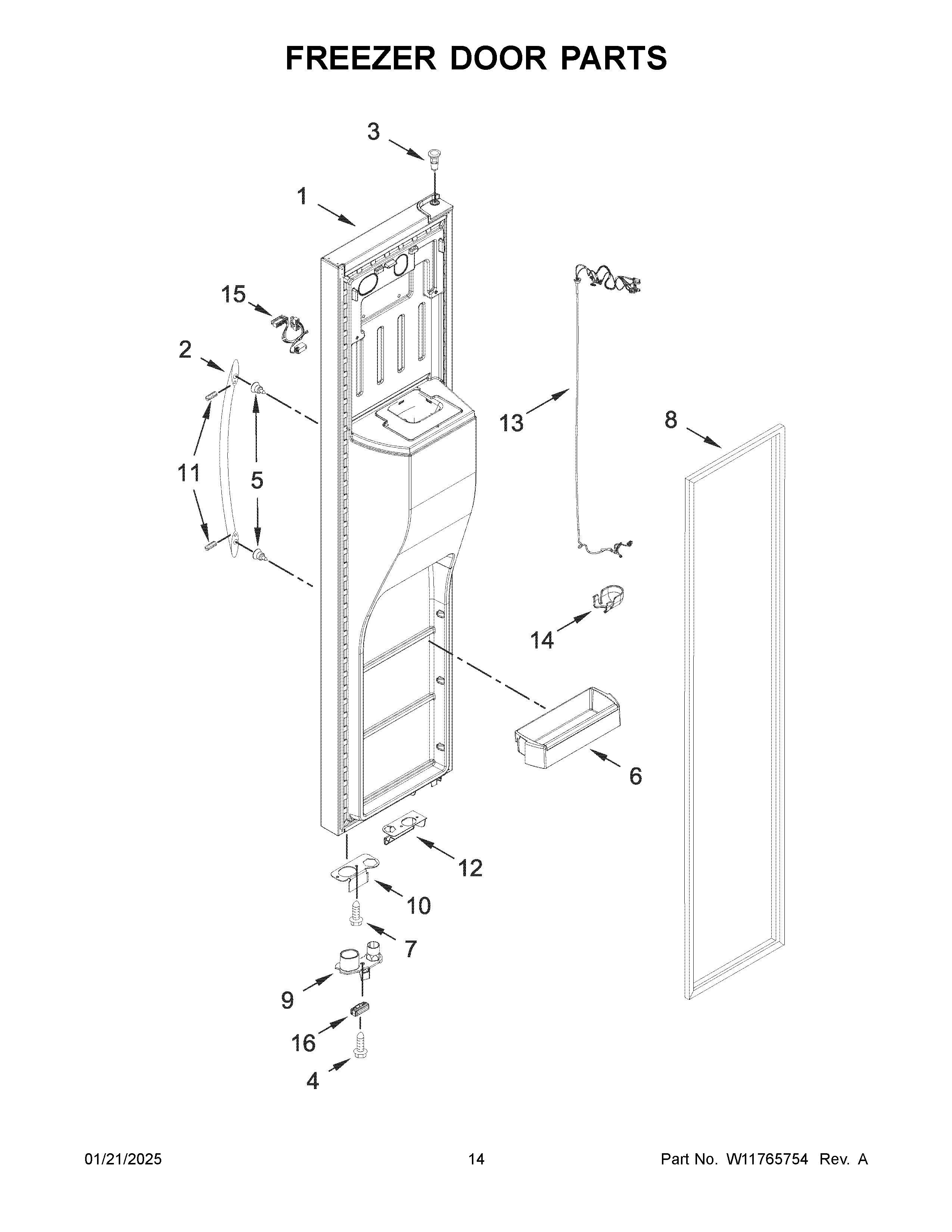 Freezer door parts