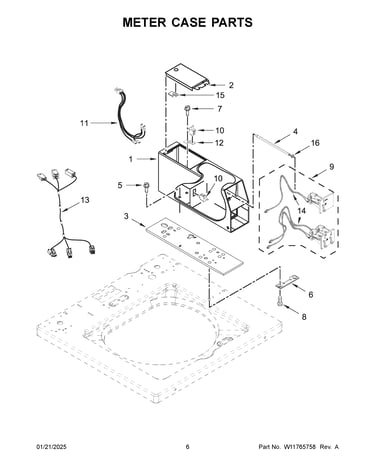 Meter case parts
