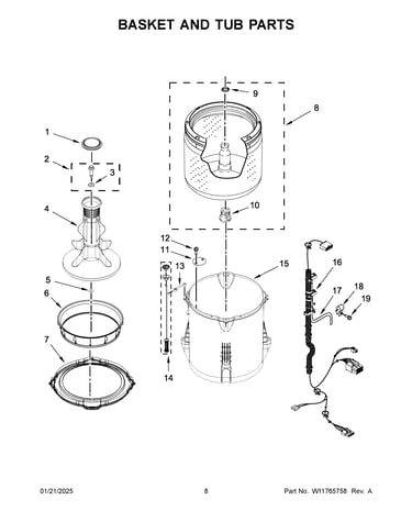 Basket and tub parts