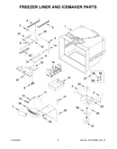 Freezer liner and icemaker parts