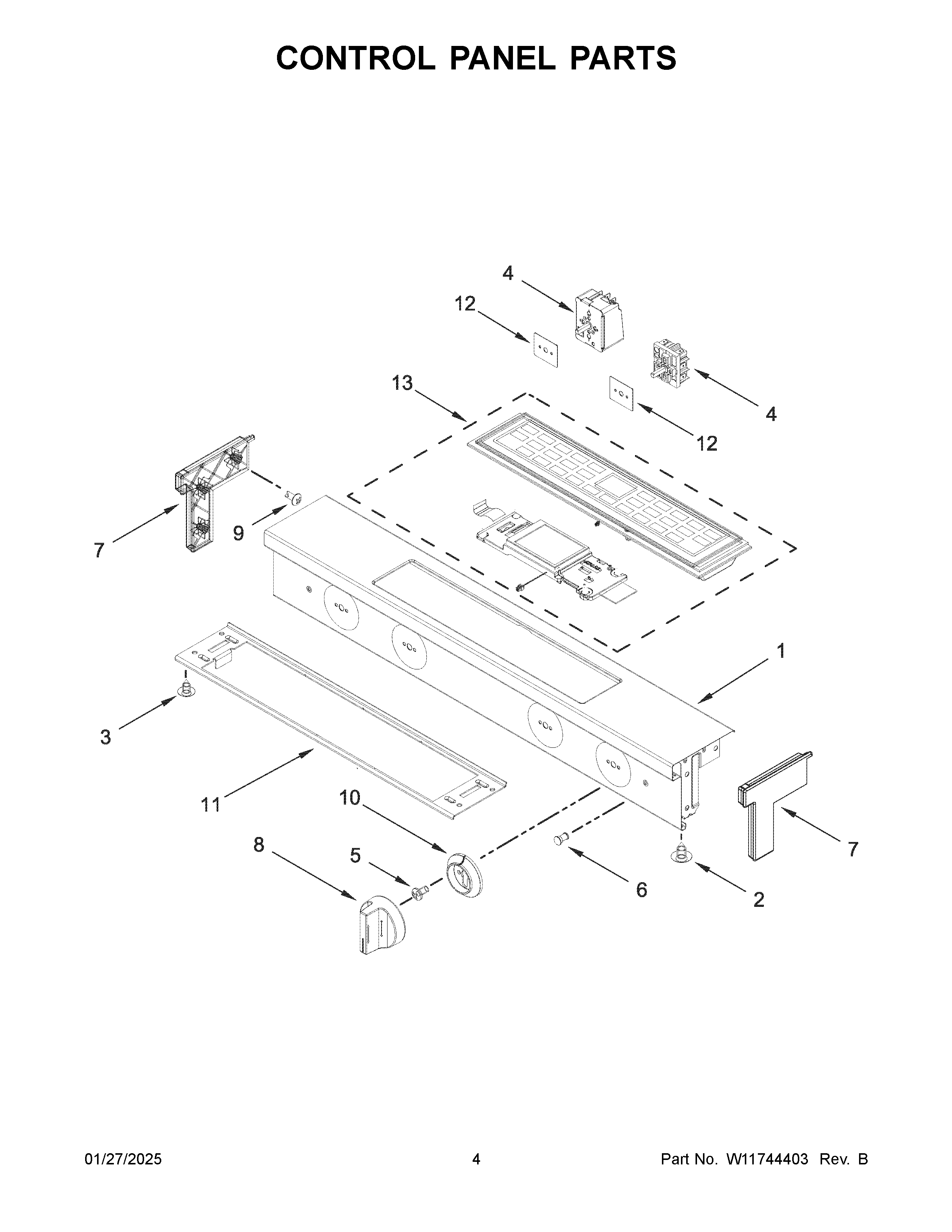 Control panel parts
