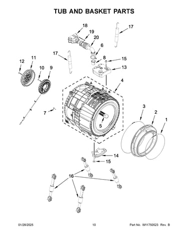Tub and basket parts