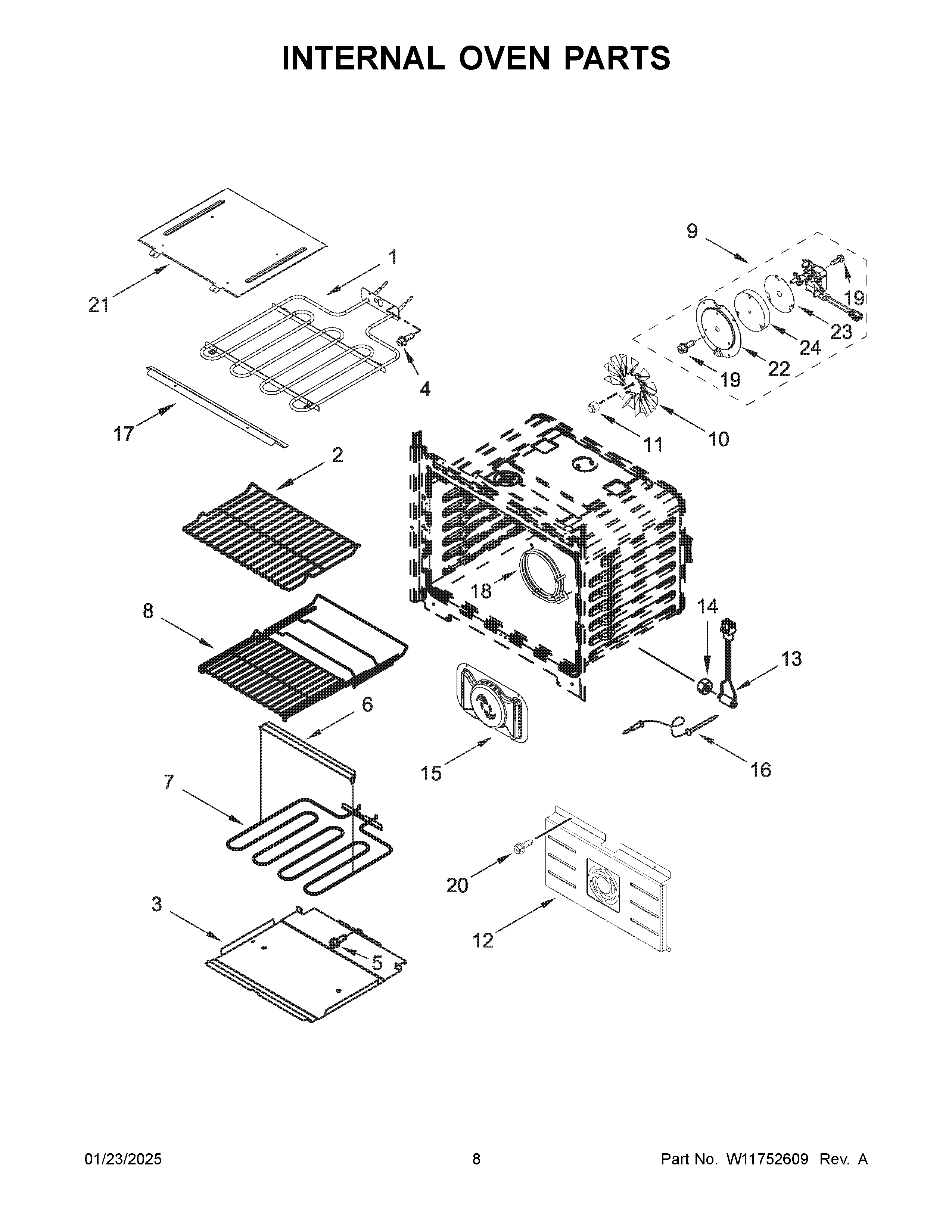 Internal oven parts