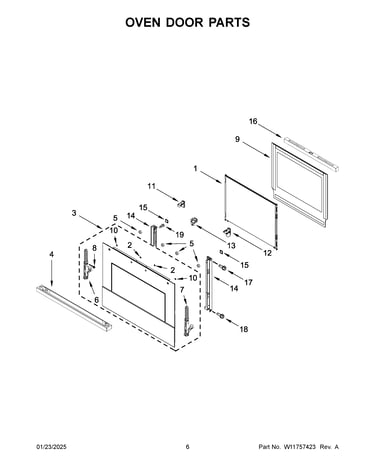 Oven door parts
