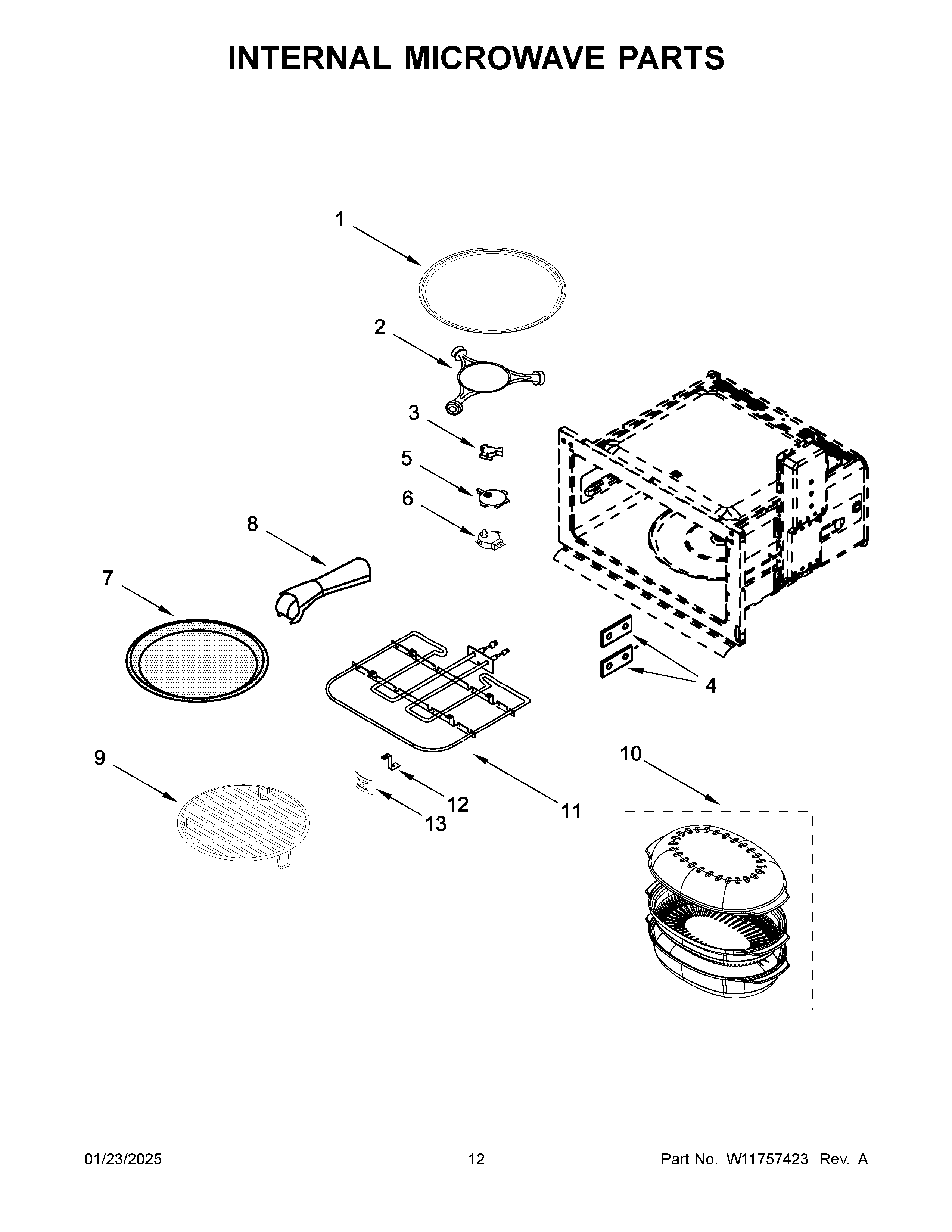 Internal microwave parts