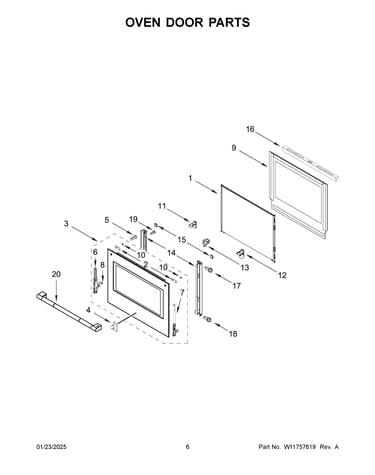 Oven door parts