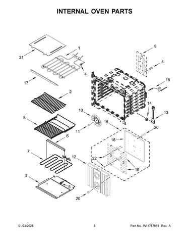 Internal oven parts