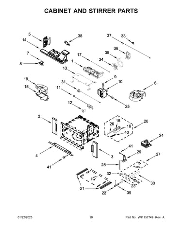 Cabinet and stirrer parts