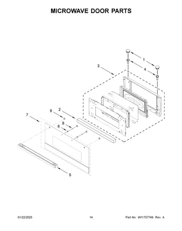 Microwave door parts