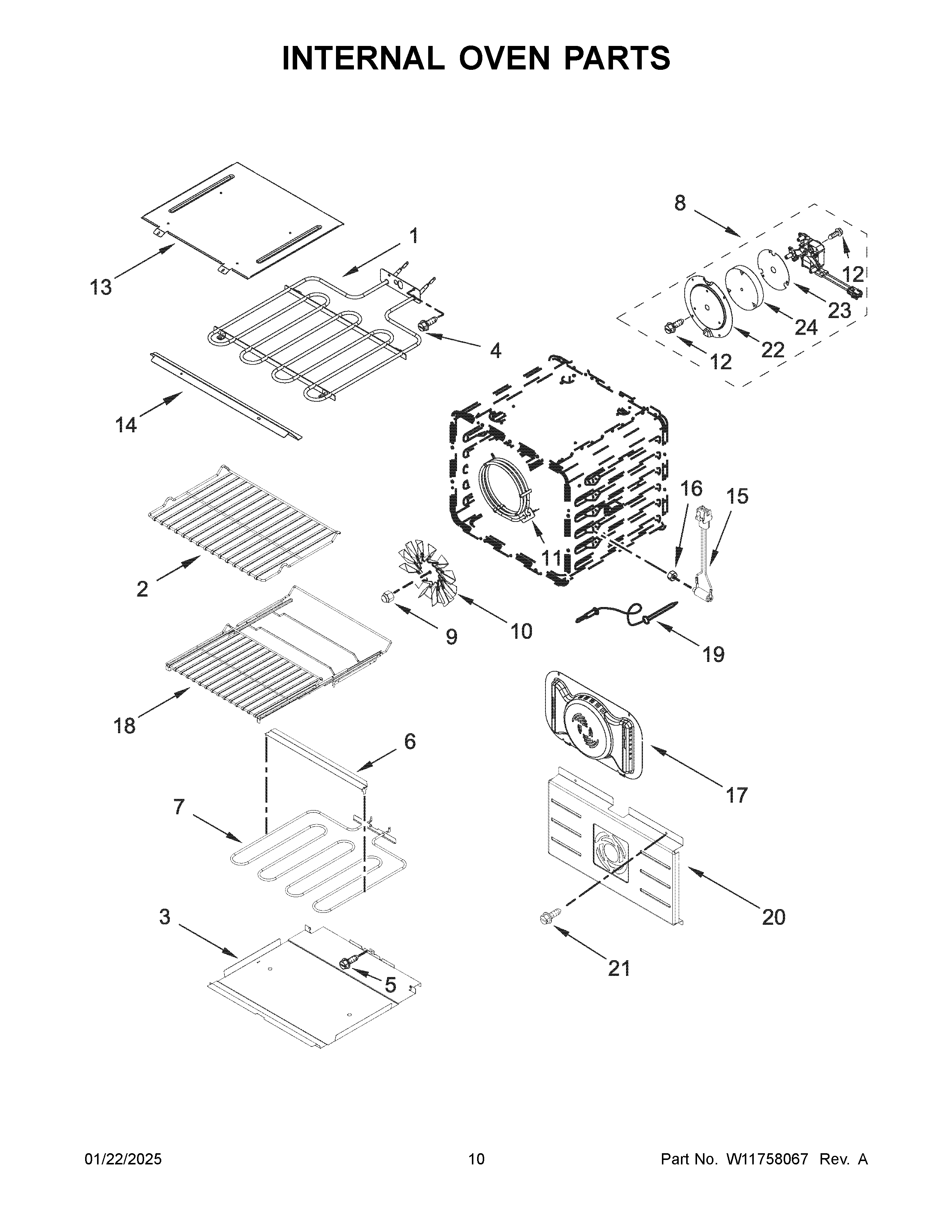 Internal oven parts