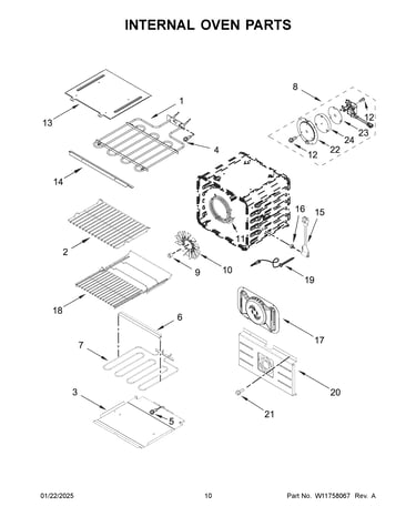 Internal oven parts