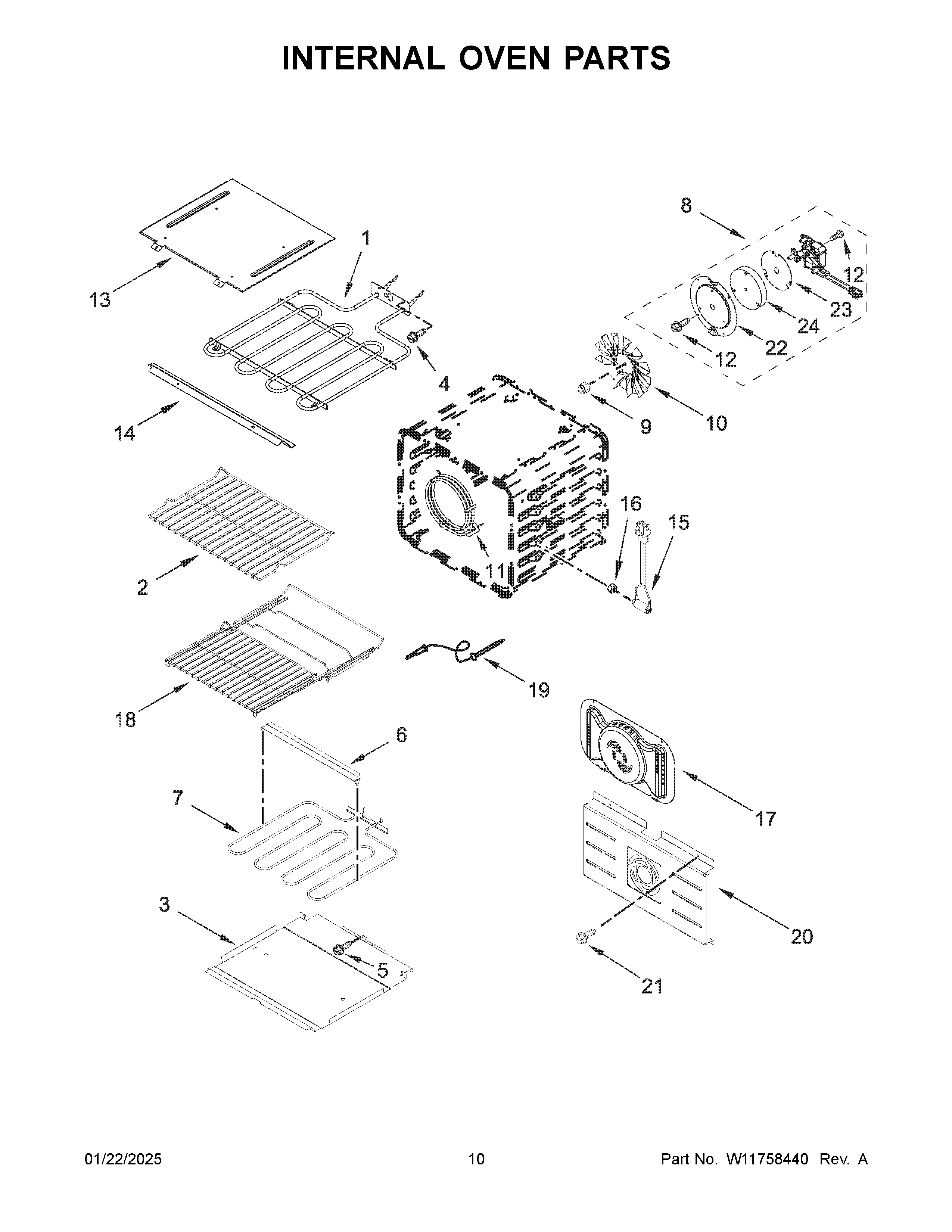 Internal oven parts