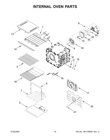 Internal oven parts