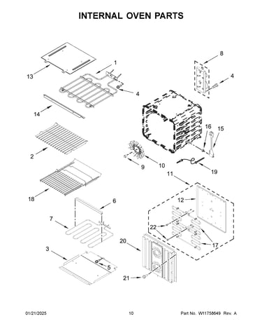 Internal oven parts