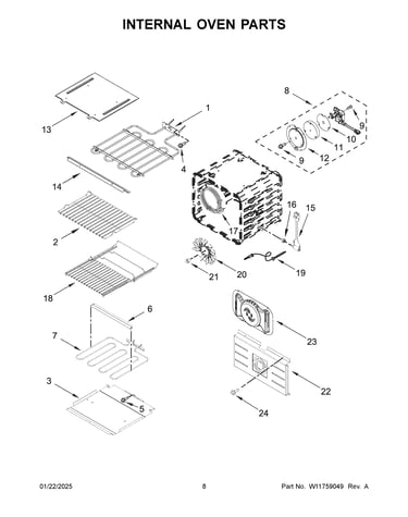 Internal oven parts