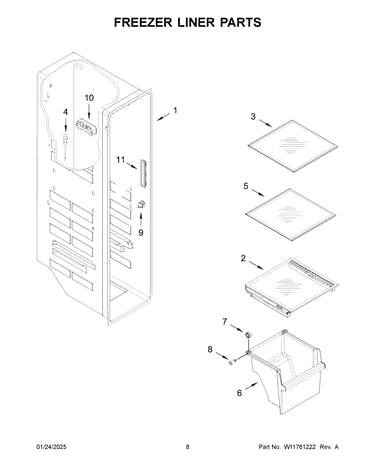 Freezer liner parts
