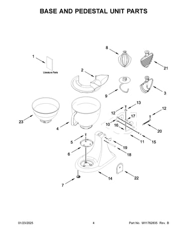 Base and pedestal unit parts