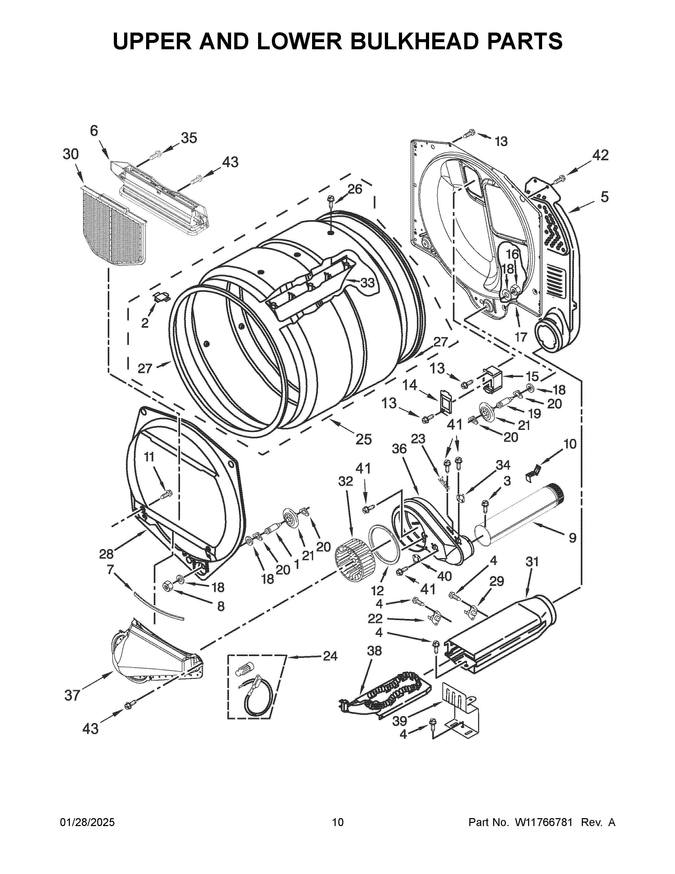 Upper and lower bulkhead parts