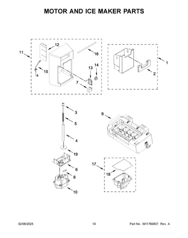 Motor and ice maker parts
