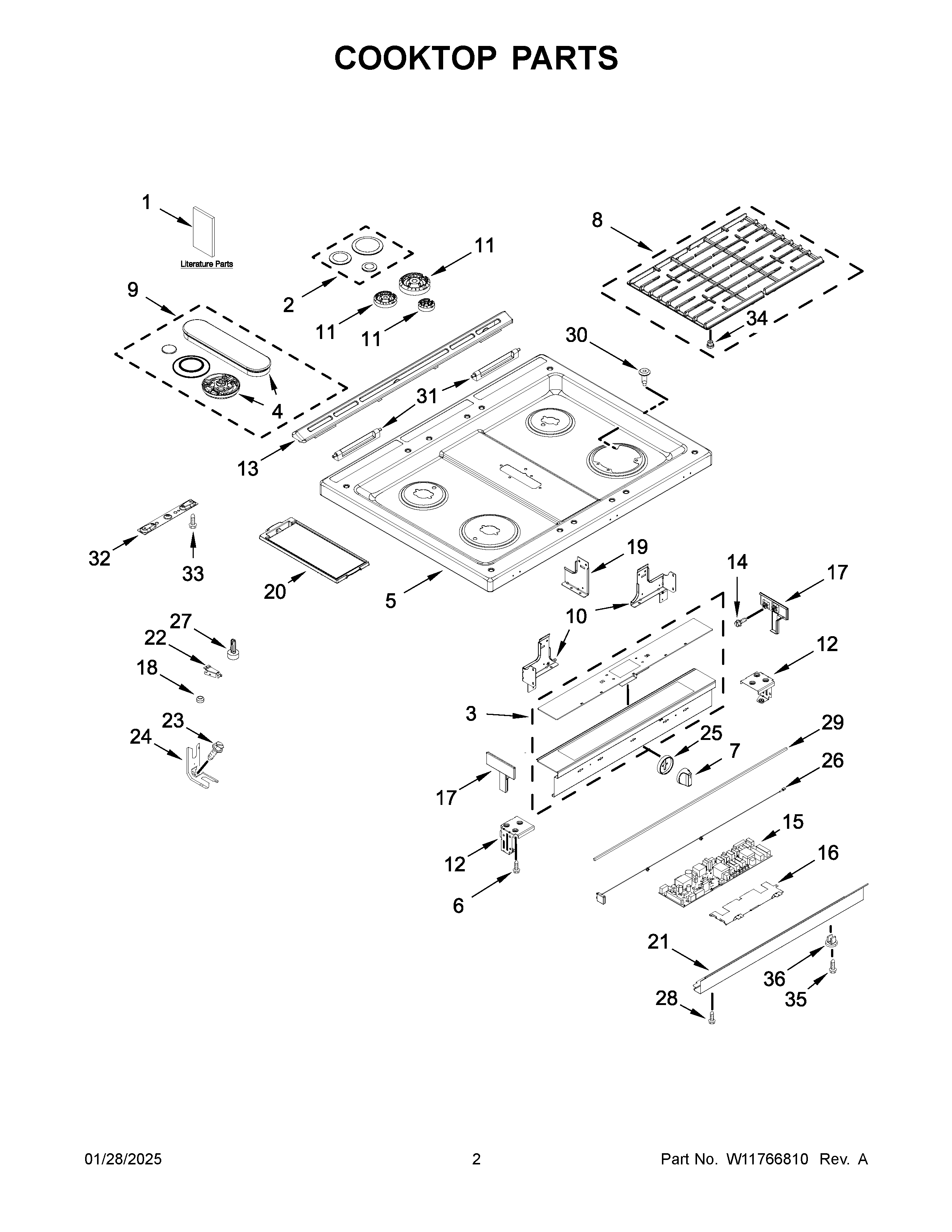Cooktop parts