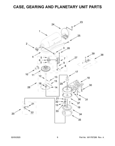 Case, gearing and planetary unit parts