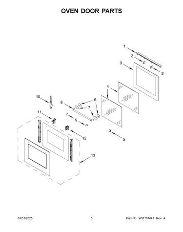 Oven door parts