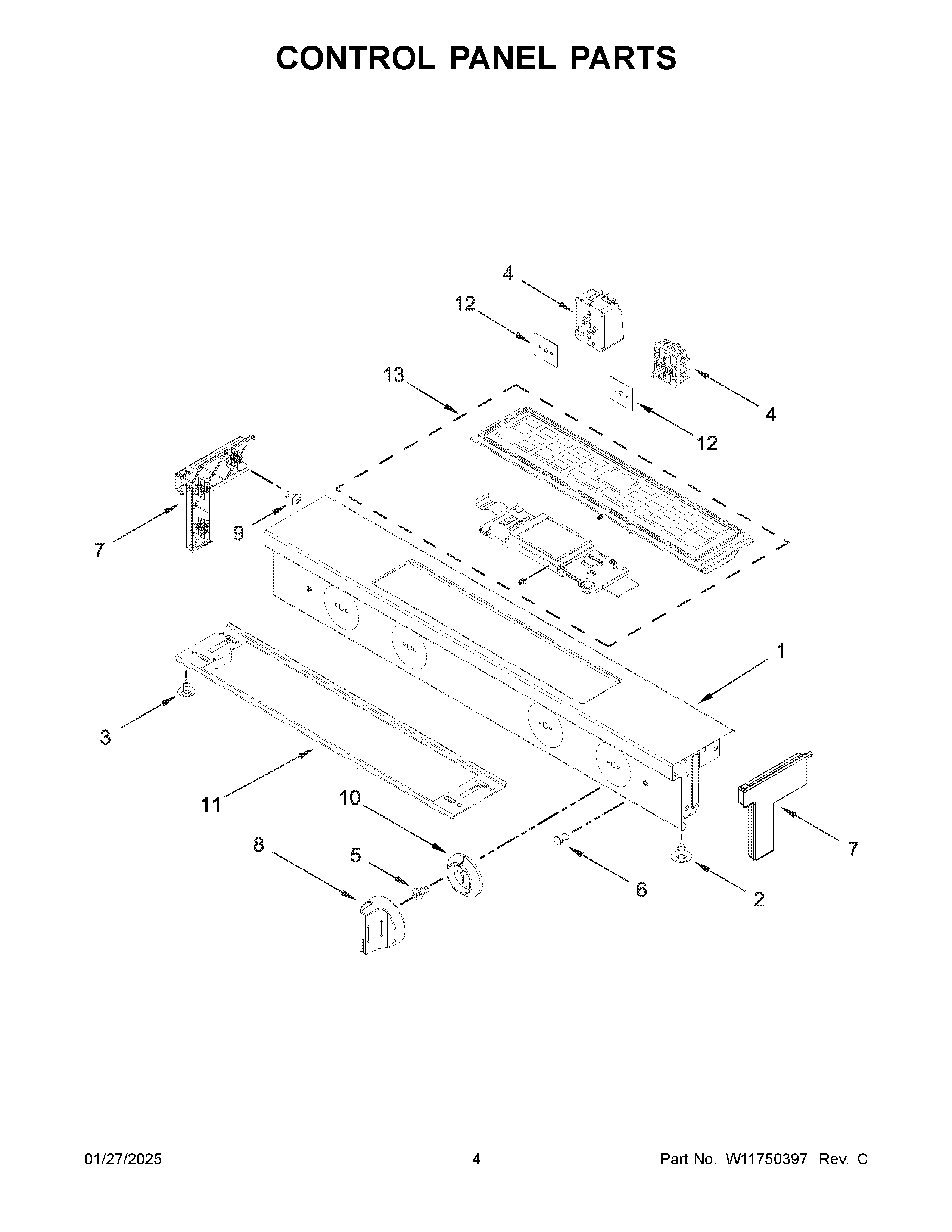 Control panel parts